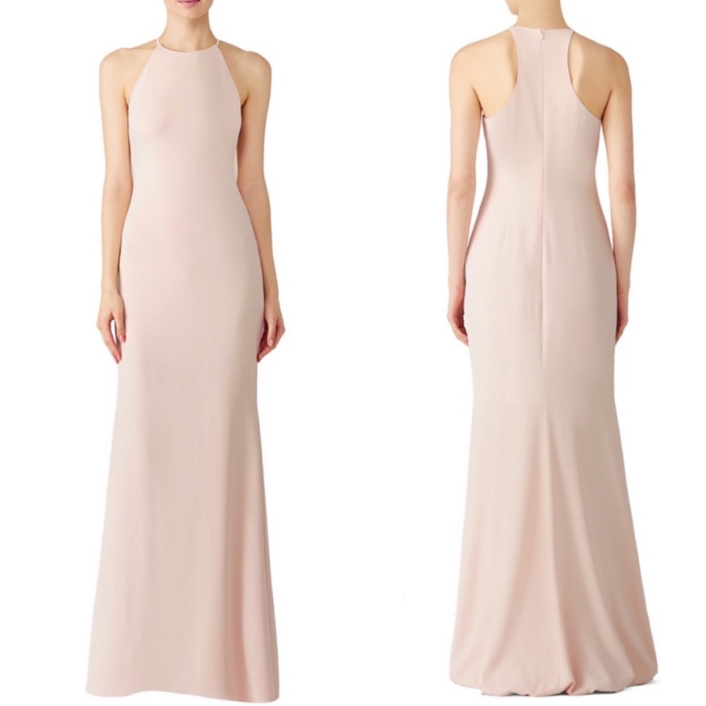 Badgley Mischka Kellee Maxi Dress Evening Gown Blush Pink 8